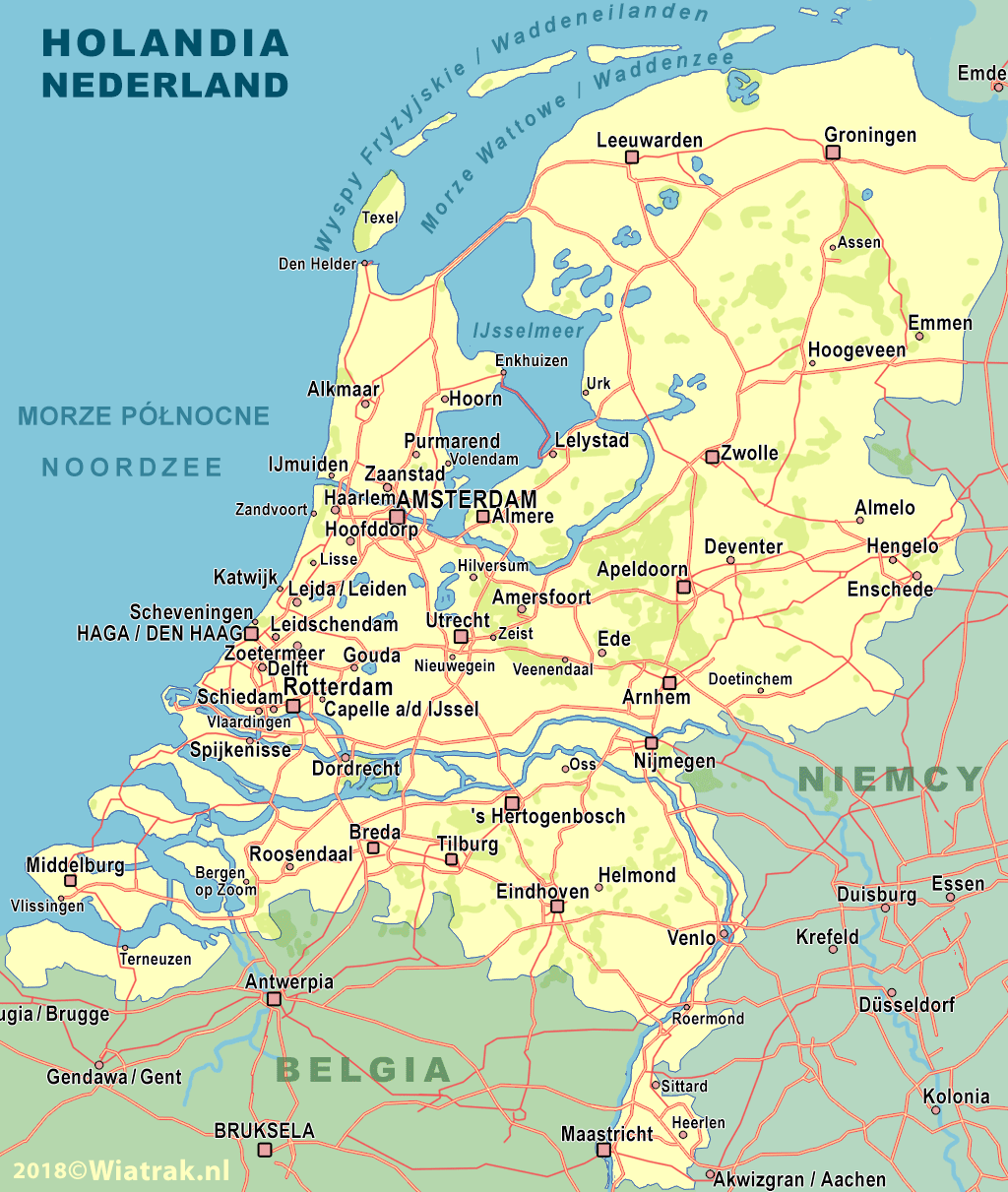 mapa Holandii