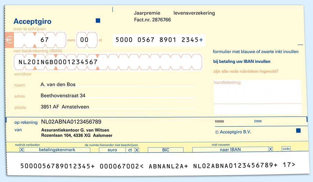 Acceptgirokaart holenderskie opłaty