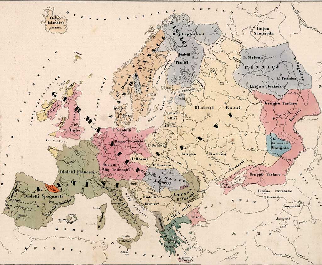 Etniczna mapa Europy 1850