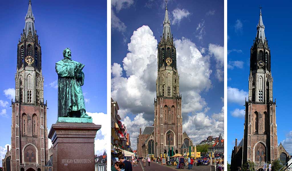 Rynek w Delft i wieża Nowego Kościoła