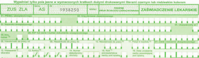 zwolnienie lekarskie w Polsce