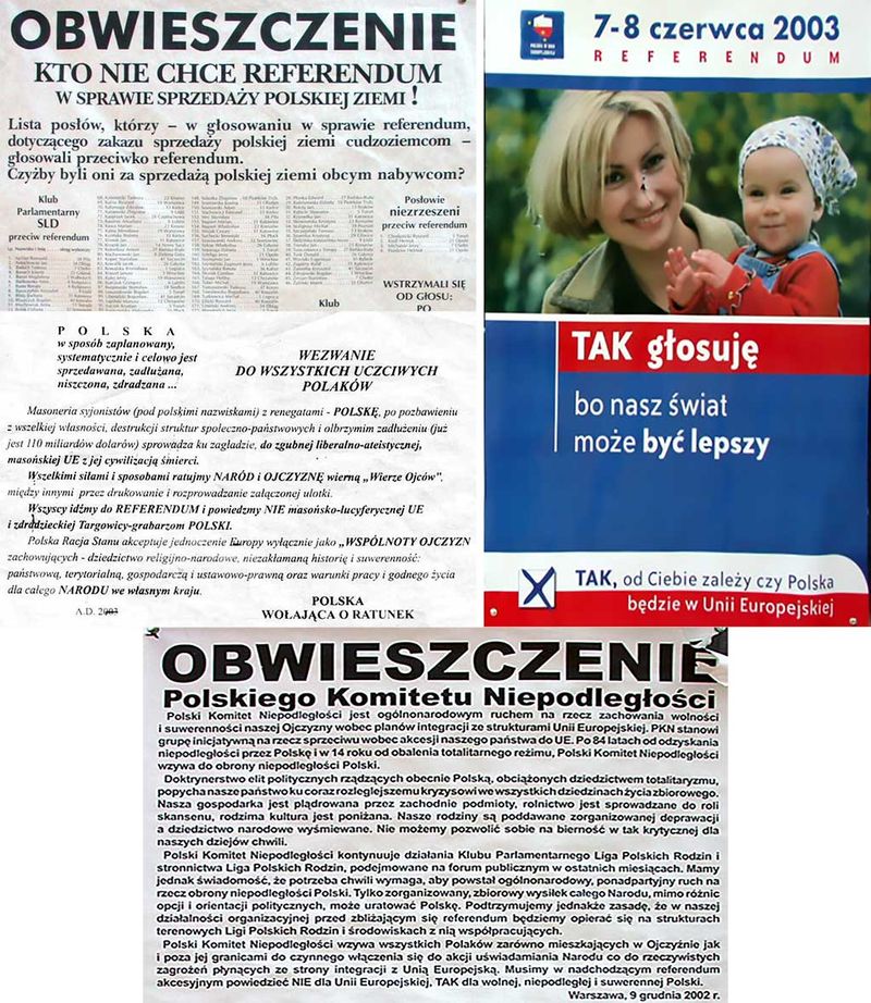 plakaty i afisze anty-unijne maj 2003 r