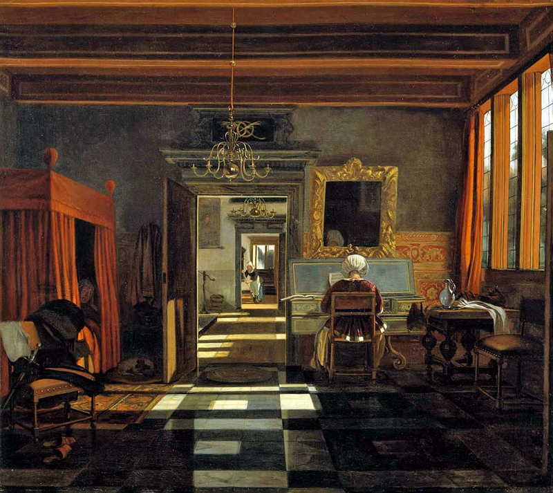 Dziewczyna grająca na wirginale