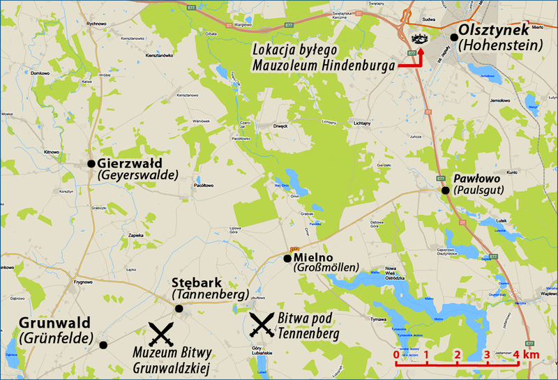 Bitwa pod Tannenberg i pod Grunwaldem.