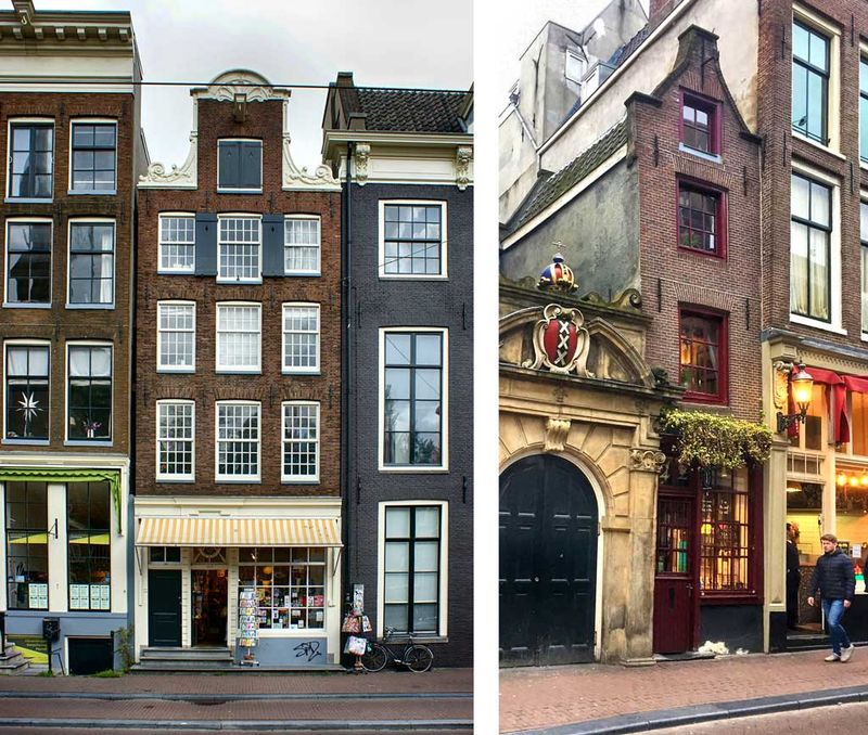 amsterdamskie wąskie kamienice