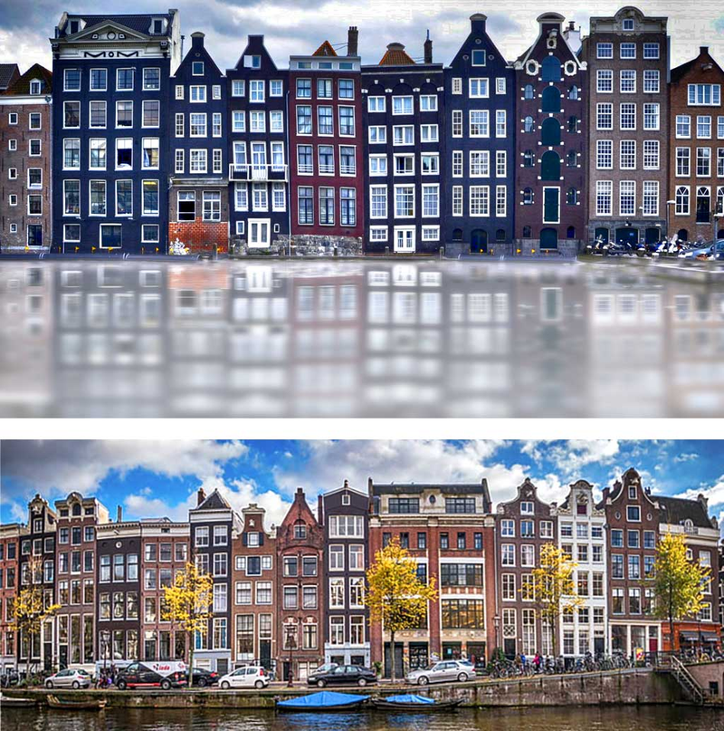 amsterdamskie wąskie kamienice