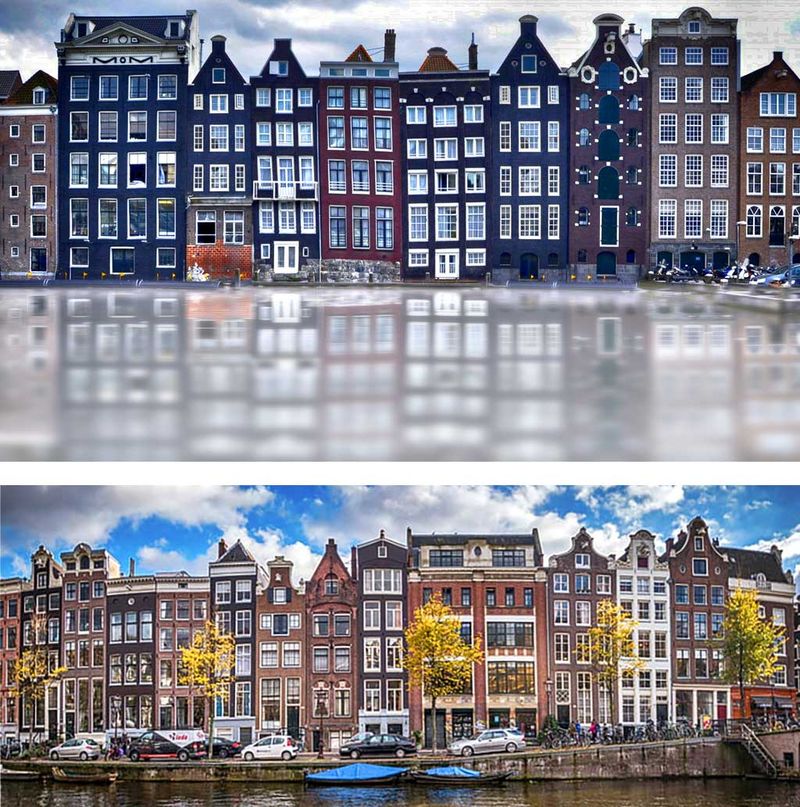 amsterdamskie wąskie kamienice