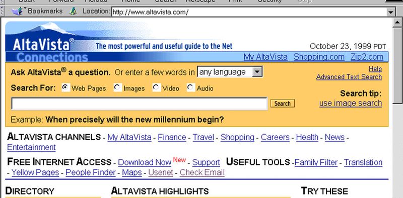 wyszukiwarka AltaVista