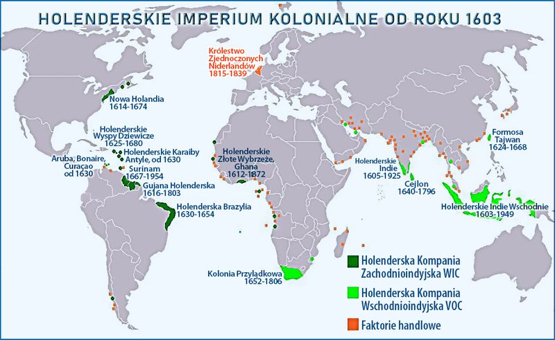 Kolonialne Imperium Holandii w XVII w.