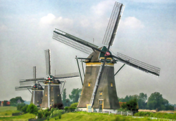 Holenderskie wiatraki mielą wodę