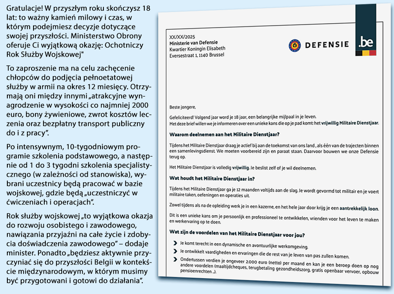 List zachęcający do wstąpienia do wojska