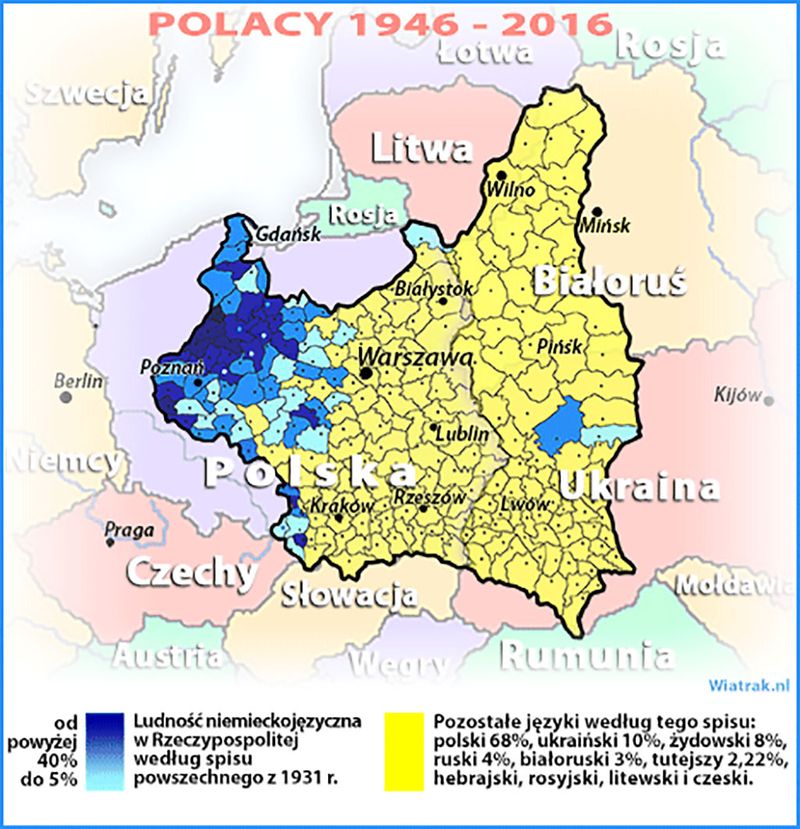 Mapa Polski 1939-2021