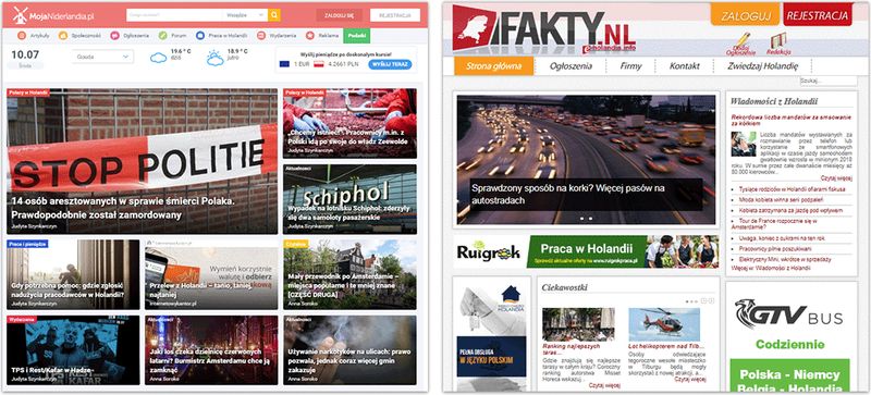 ranking polskich stron internetowych w Holandii