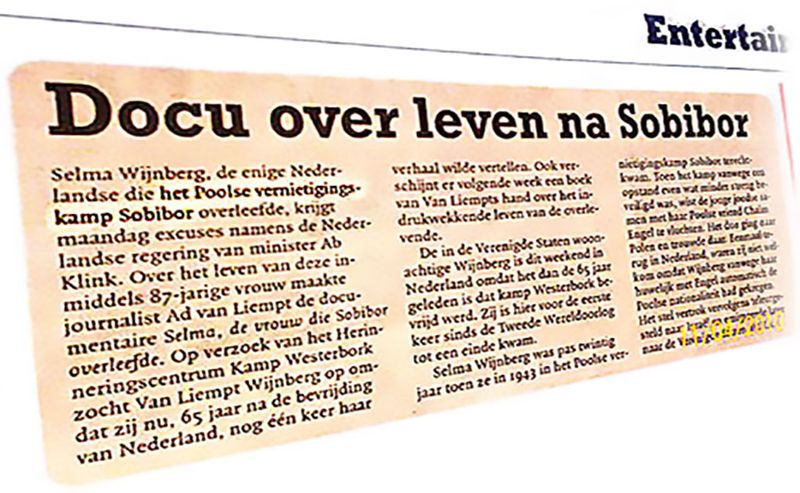 z holenderskiej gazety Sobibór