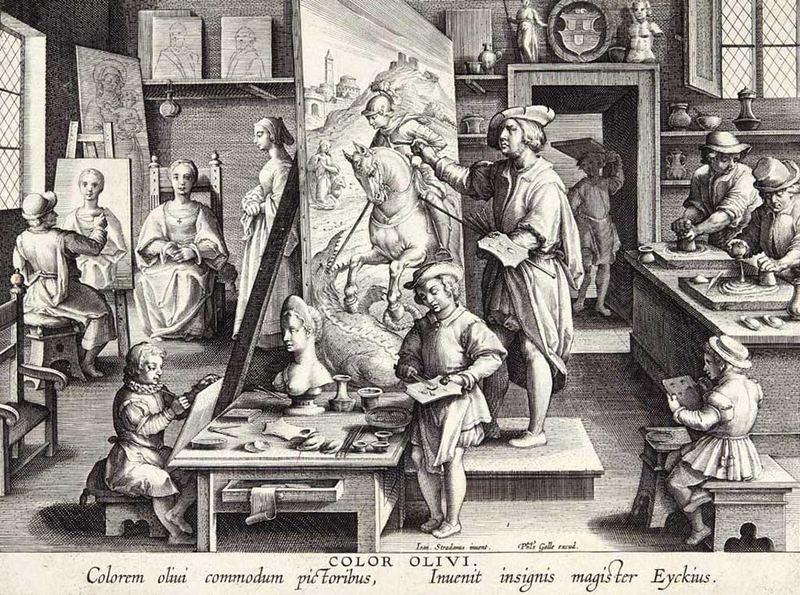 Pracownia malarza farby olejne