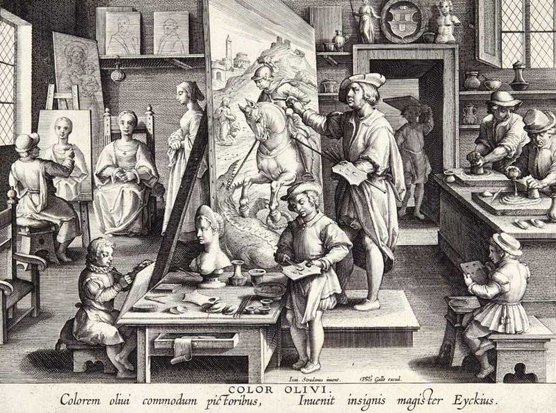 Pracownia malarza farby olejne