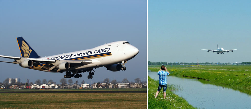 obserwacja samolotów na lotnisku Schiphol w Holandii