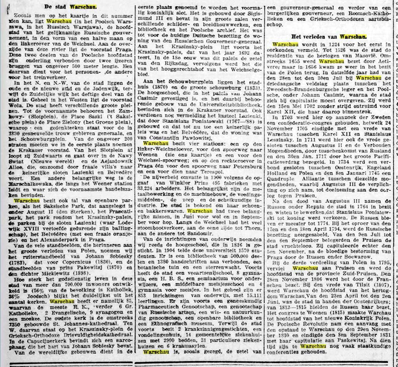 Artykuł o Warszawie z holenderskiej prasy