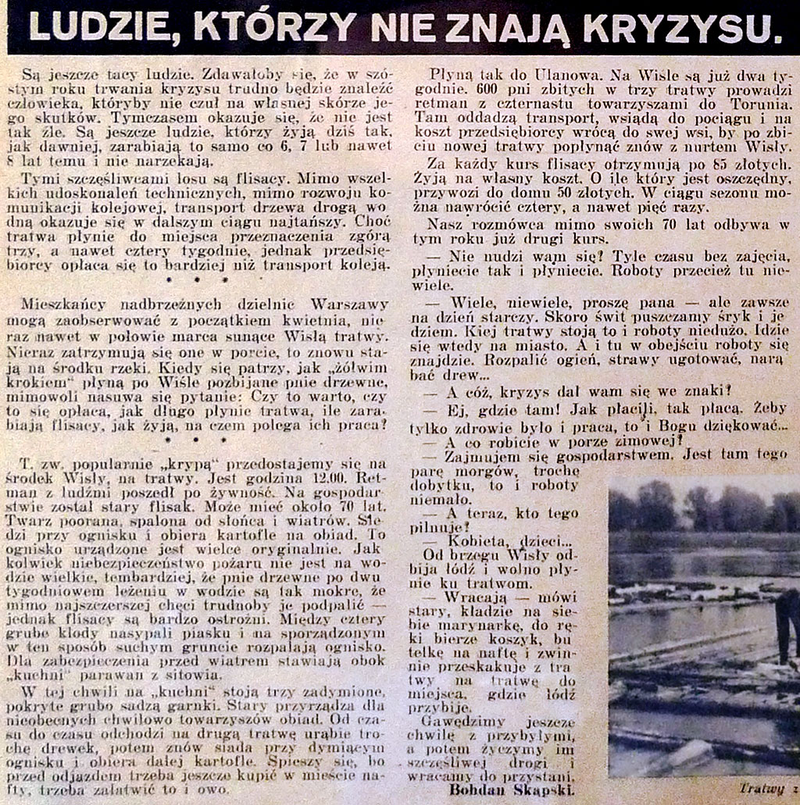 Gazeta z 1935 r. o flisakach