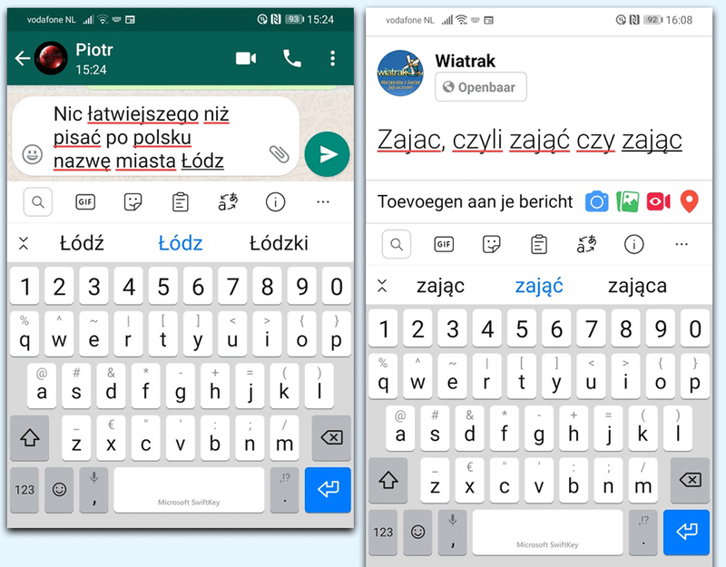 polska klawiatura w telefonie