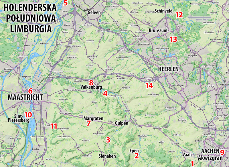 mapa południowej Limburgii
