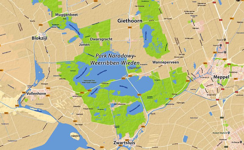 mapa wieś na wodzie Giethoorn