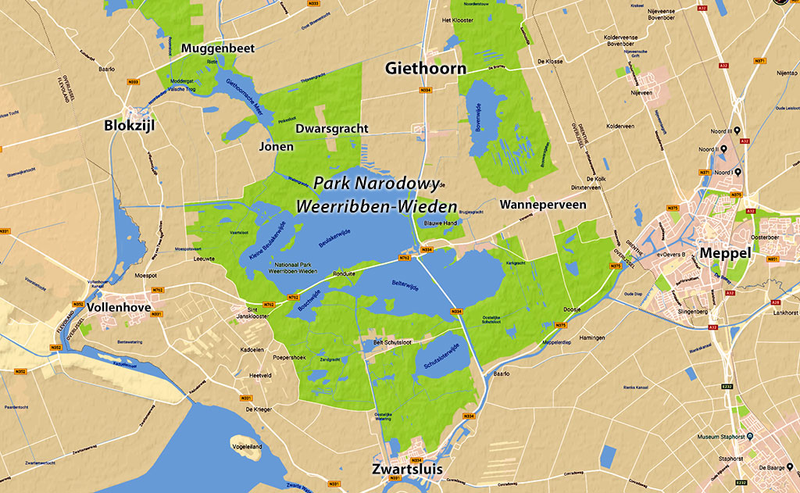 mapa wieś na wodzie Giethoorn