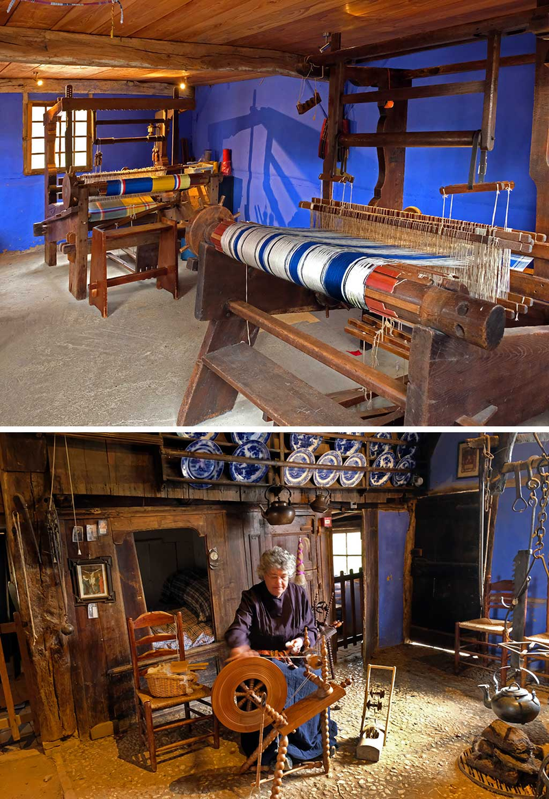 Przędzalnia wiejska i wrzeciono w chałupie