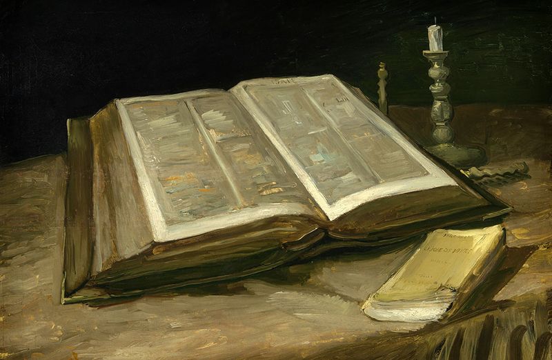 martwa natura z biblią 