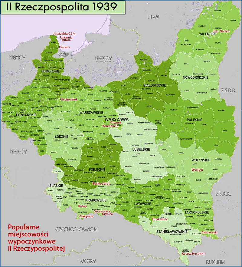 Miejscowości wypoczynkowe II RP