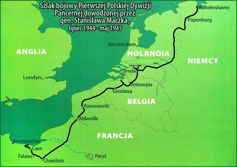 Szlak bojowy polskiej dywizji pancernej generala Maczka 1944