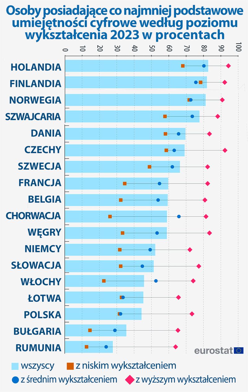 umiejętności cyfrowe Polaków 